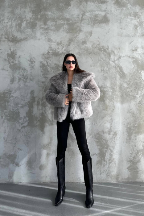 FAUX FUR WOMEN JACKET GREY/GRI - 6