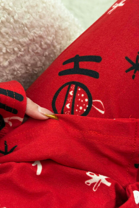 FESTIVE DESIGN SHIRT+ TROUSERS WOMEN PYJAMAS RED/E KUQE - 3