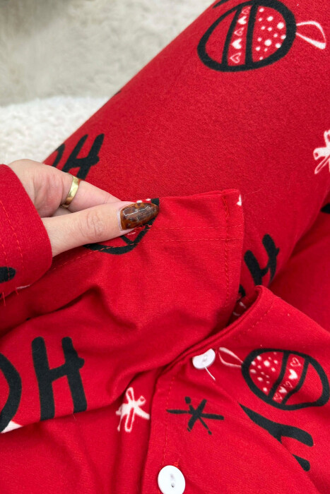 FESTIVE DESIGN SHIRT+ TROUSERS WOMEN PYJAMAS RED/E KUQE - 5