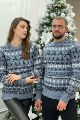 FESTIVE DESIGN UNISEX SWEATER LIGHTBLUE/BZ 