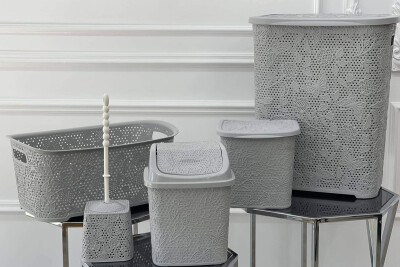 FIVE PIECES TOILET SET GREY/GRI - KLAUDIO FASHION