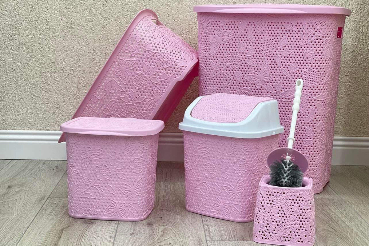 FIVE PIECES TOILET SET PINK/ROZE - 1