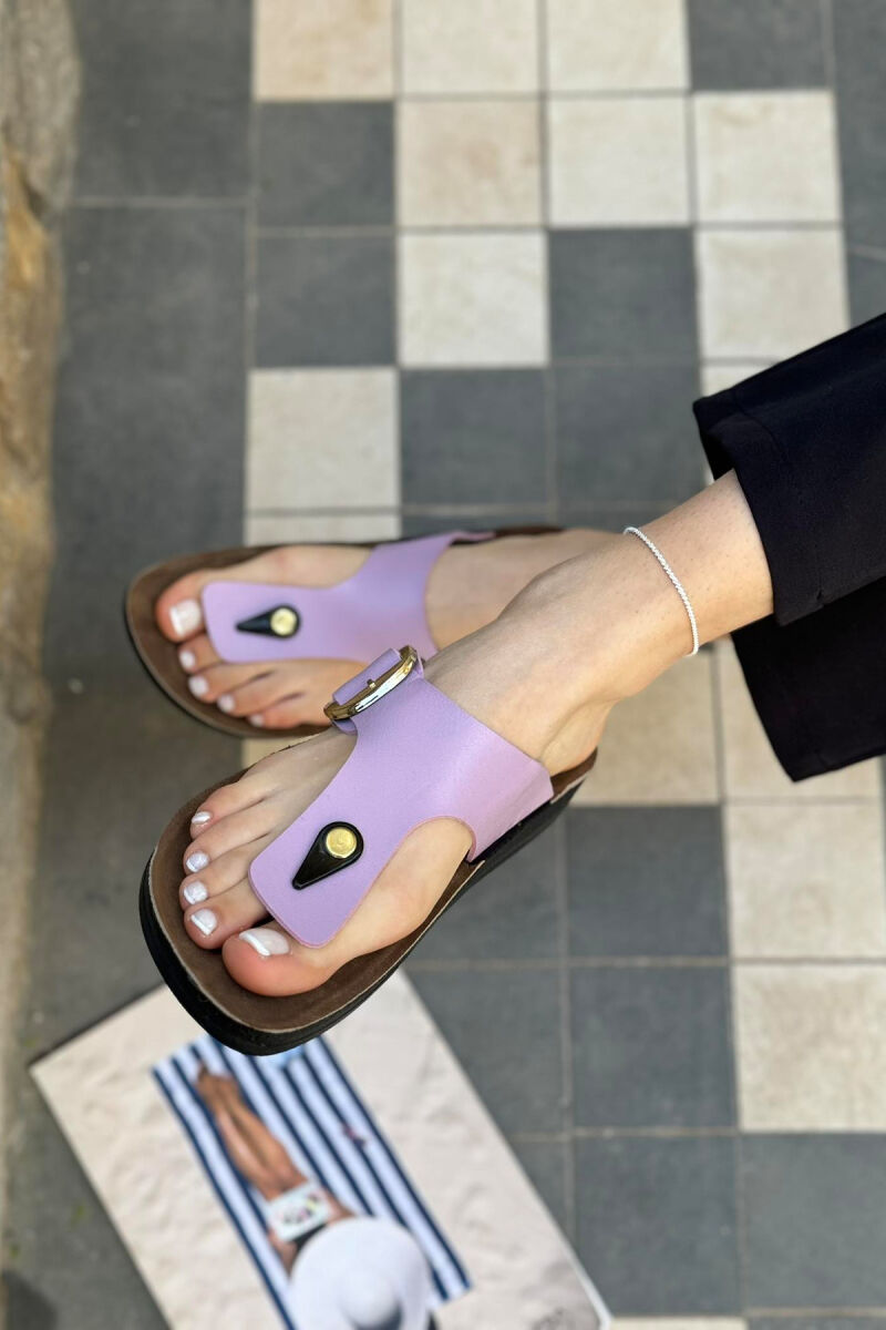 FLAT STRAPPY SLIPPES PURPLE/LEJLA - 1