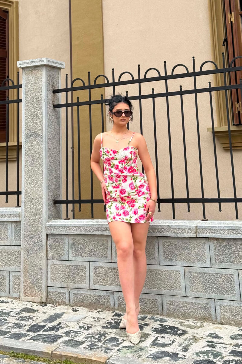 FLORAL DESIGN THIN STRAP WOMEN DRESS MULTIPLE/SHNGJ - 5