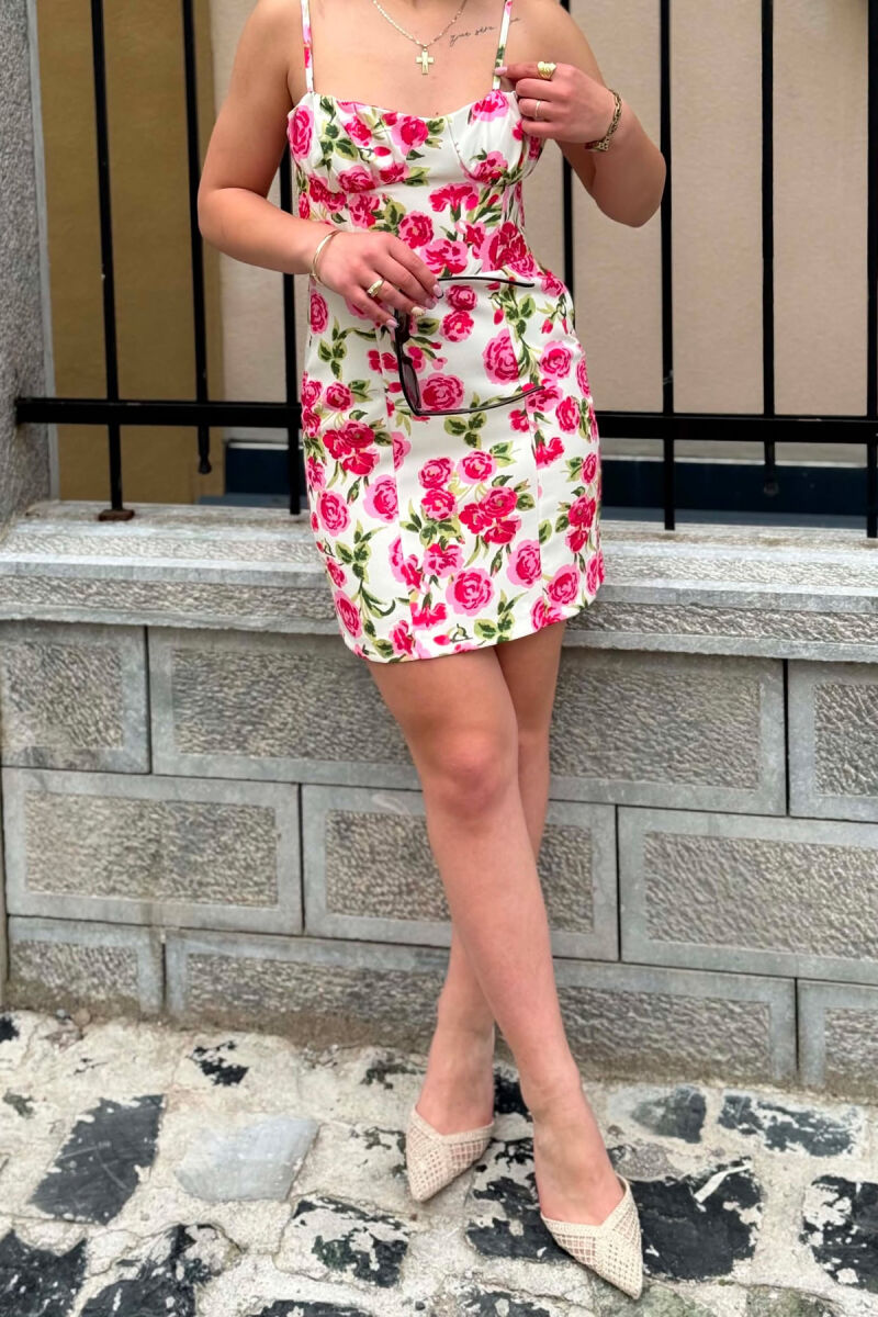 FLORAL DESIGN THIN STRAP WOMEN DRESS MULTIPLE/SHNGJ - 6