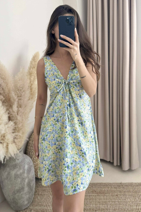 FLOWER WOMEN DRESS LIGHTBLUE/BZ - 2