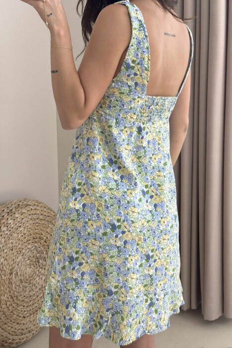 FLOWER WOMEN DRESS LIGHTBLUE/BZ - 4