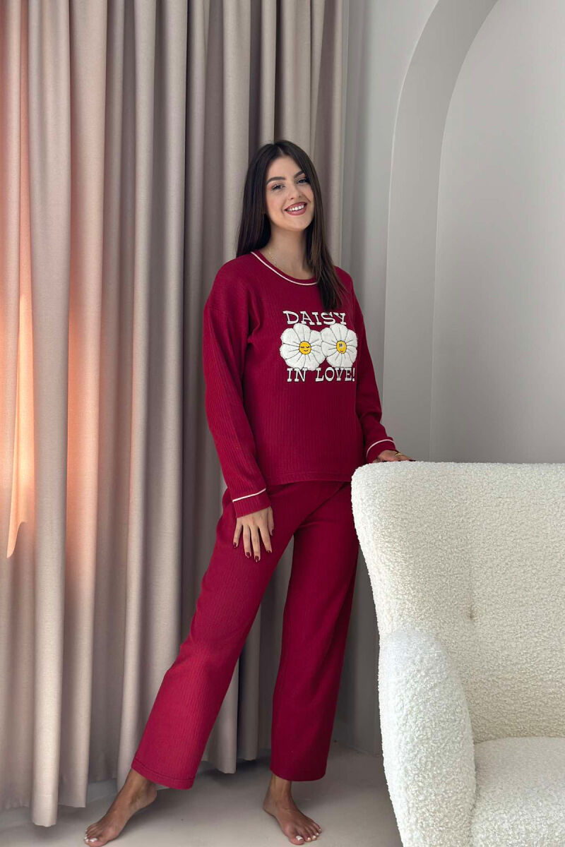 FLOWER WRITTINGS WOMAN PYJAMAS BUYRDGUNDY/VISHNJE - 1