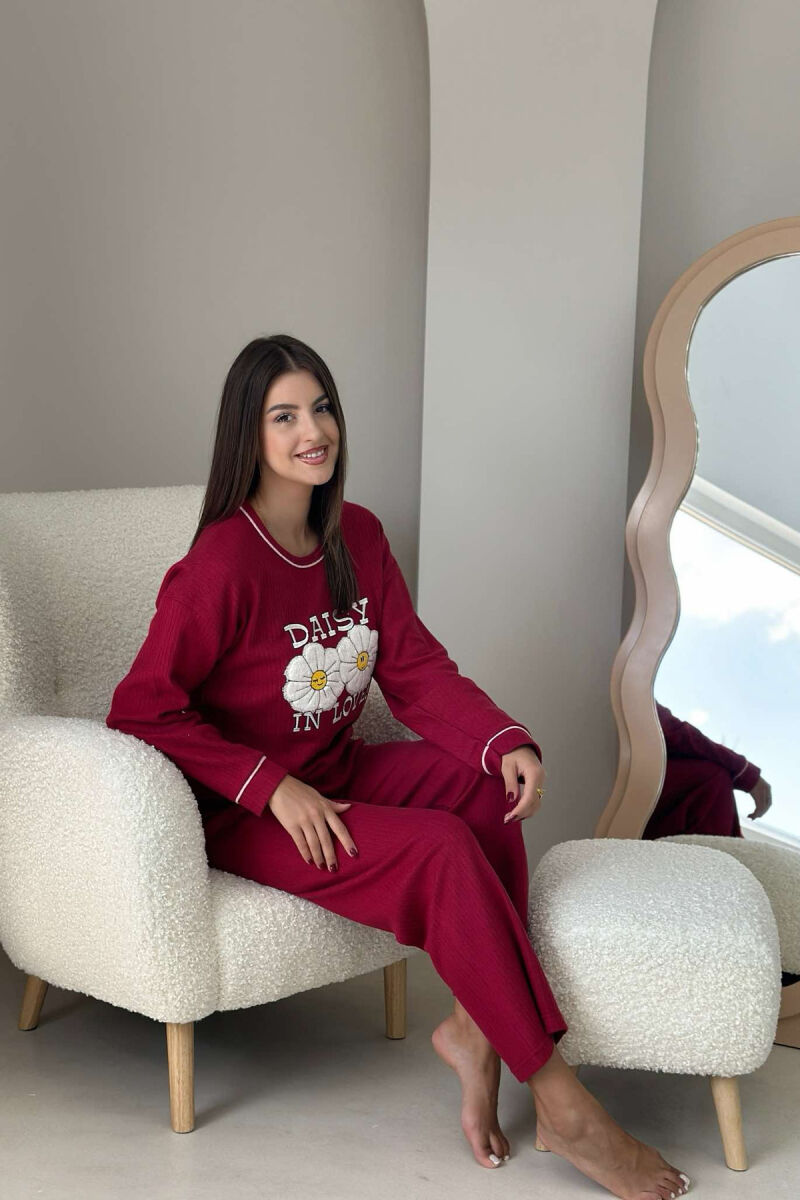 FLOWER WRITTINGS WOMAN PYJAMAS BUYRDGUNDY/VISHNJE - 5