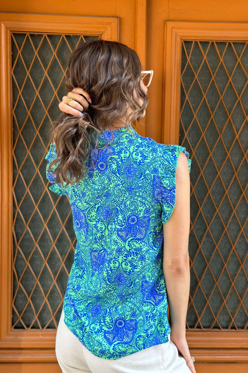 FLOWERS DIFFERET DESIGHN WOMAN SHIRT BLUE/BLU - 2