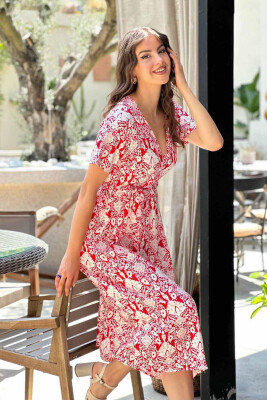 FLOWERS LONG DRESS RED/E KUQE - 2