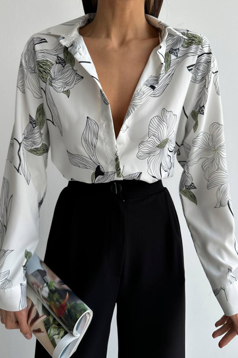 FLOWERS WOMAN SHIRT WHITE-E BARDHE - 1