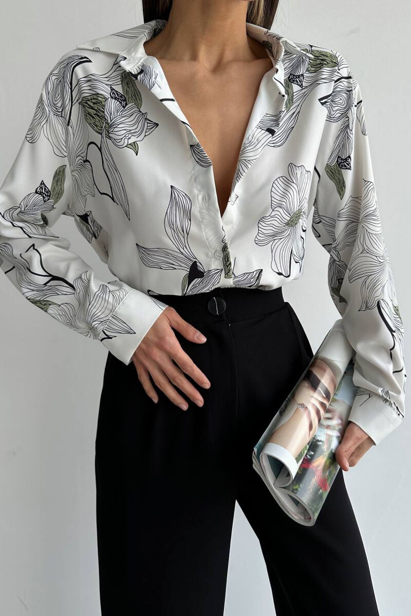 FLOWERS WOMAN SHIRT WHITE-E BARDHE - 2