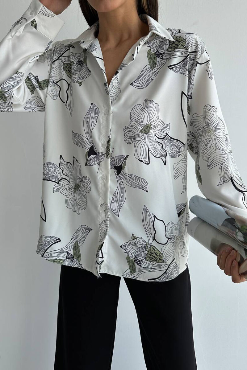 FLOWERS WOMAN SHIRT WHITE-E BARDHE - 3