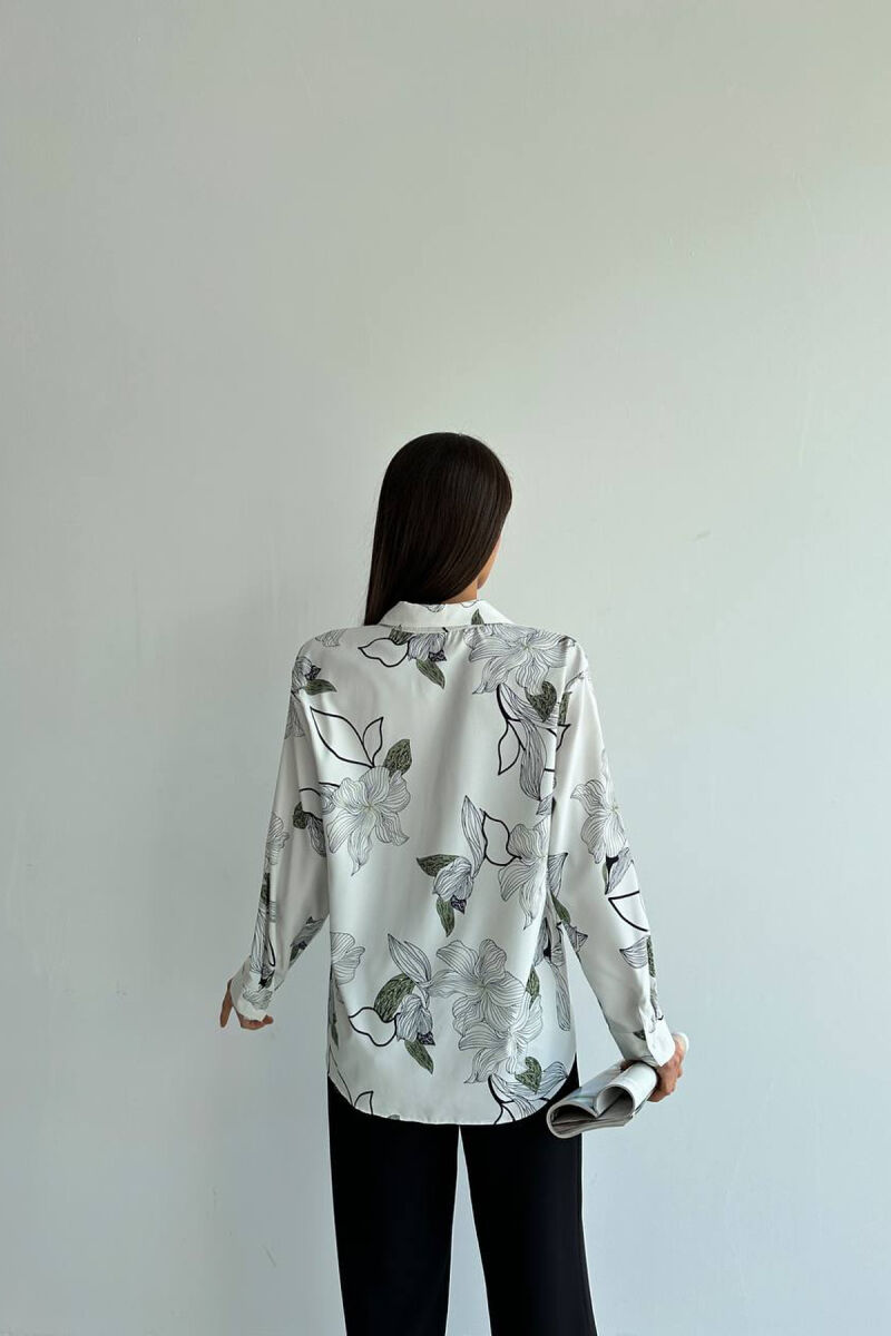 FLOWERS WOMAN SHIRT WHITE-E BARDHE - 4