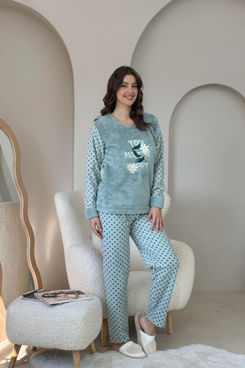 FLOWERS WRITTINGS WOMAN PYJAMAS MINT/MENTE - 1