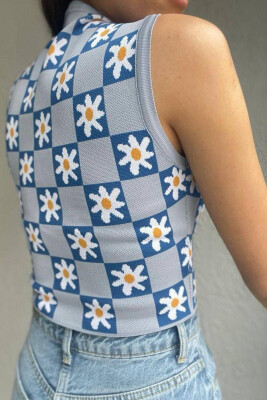 FLOWERY WOMAN TANK TOP BLUE/BLU - 2
