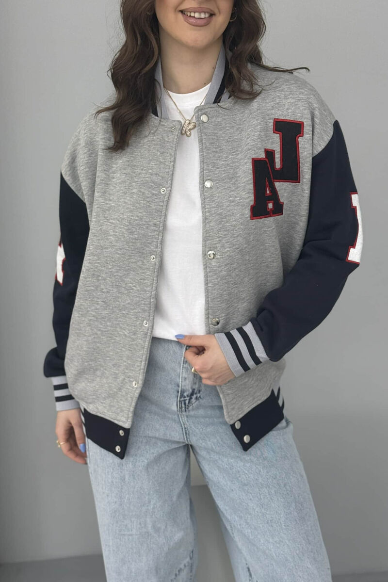 FLUFFY A&J FRONT LOGO BUTTON WOMEN JACKET GREY/GRI - 2