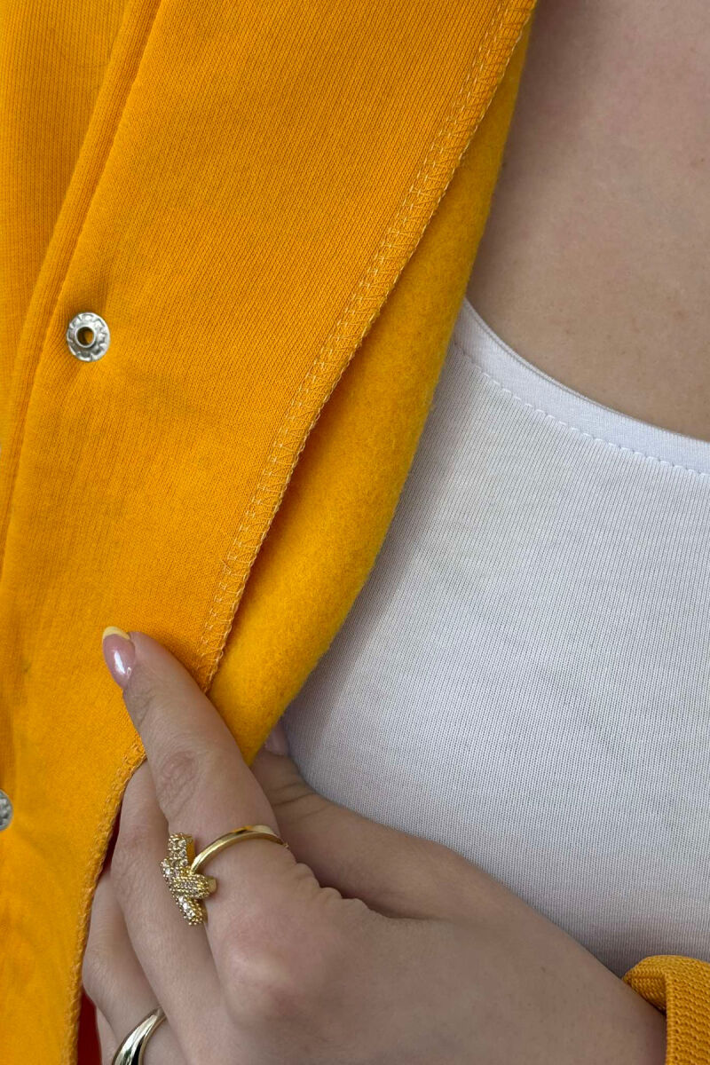 FLUFFY A&J FRONT LOGO BUTTON WOMEN JACKET YELLOW/E VERDHE - 6