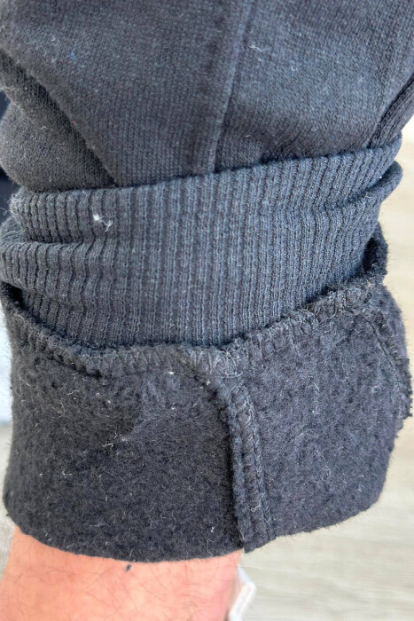 FLUFFY ATHLETIC MEN SWEATPANTS IN BLACK-BLUE COLOR - 3