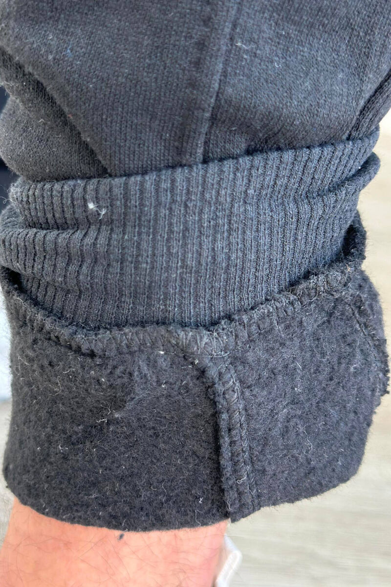 FLUFFY ATHLETIC MEN SWEATPANTS IN BLACK-BLUE COLOR - 3