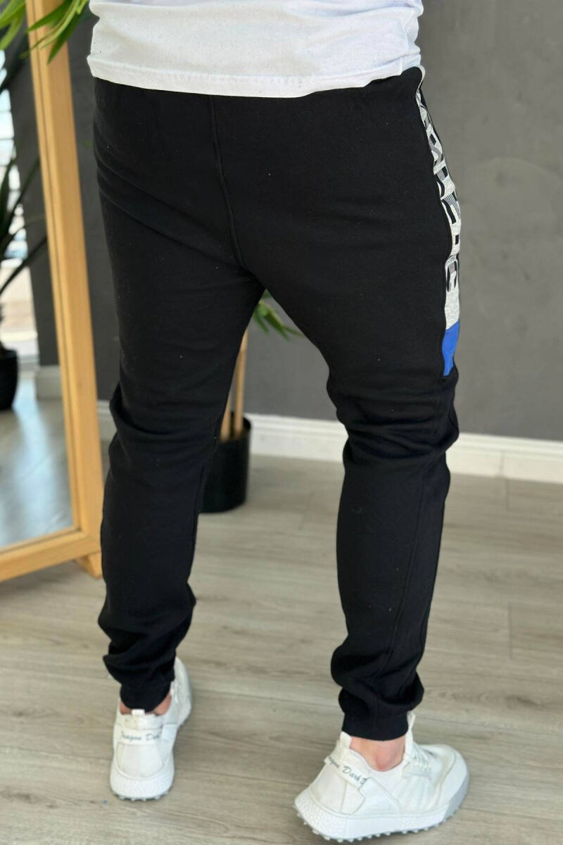 FLUFFY ATHLETIC MEN SWEATPANTS IN BLACK-BLUE COLOR - 4