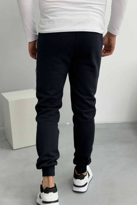 FLUFFY ATHLETIC MEN SWEATPANTS DARK BLUE/BEE - 3
