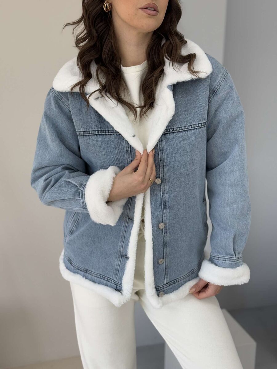 FLUFFY DENIM WOMEN JACKET LIGHTBLUE/BZ - 2