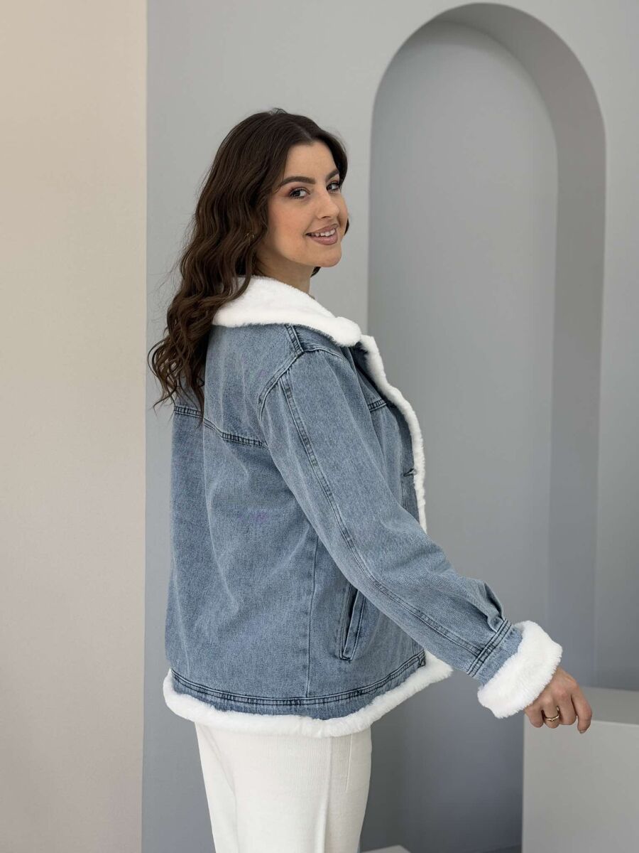 FLUFFY DENIM WOMEN JACKET LIGHTBLUE/BZ - 3