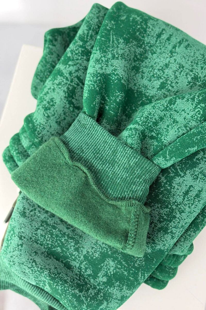 FLUFFY ELASTIC WAIST WOMEN JOGGERS GREEN/JESHILE - 6