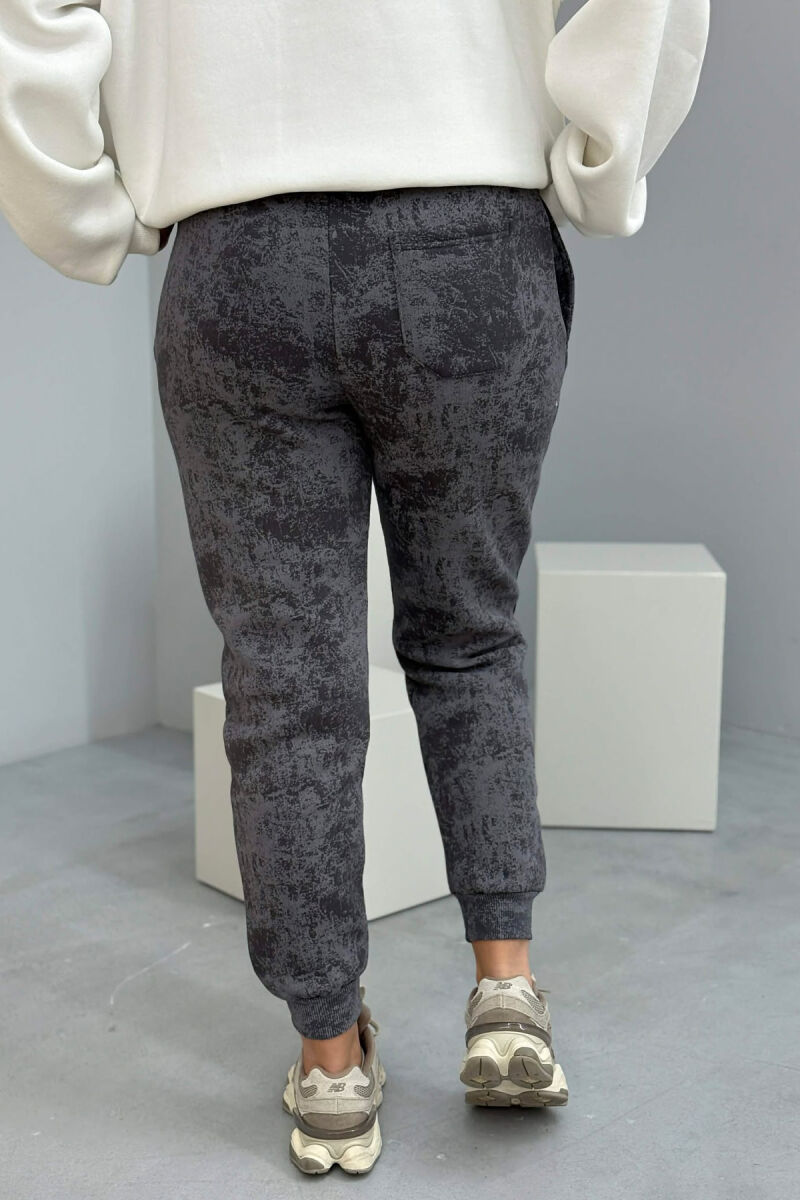 FLUFFY ELASTIC WAIST WOMEN JOGGERS LIGHT GREY/GZ - 5