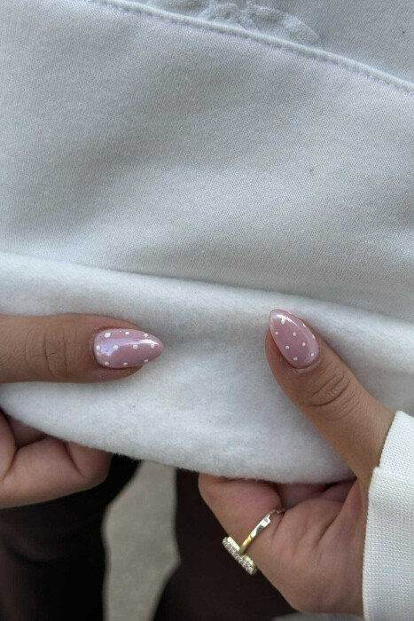 FLUFFY FLOWER DESIGN ONE COLOR WOMEN HOODIE WHITE-E BARDHE - 6