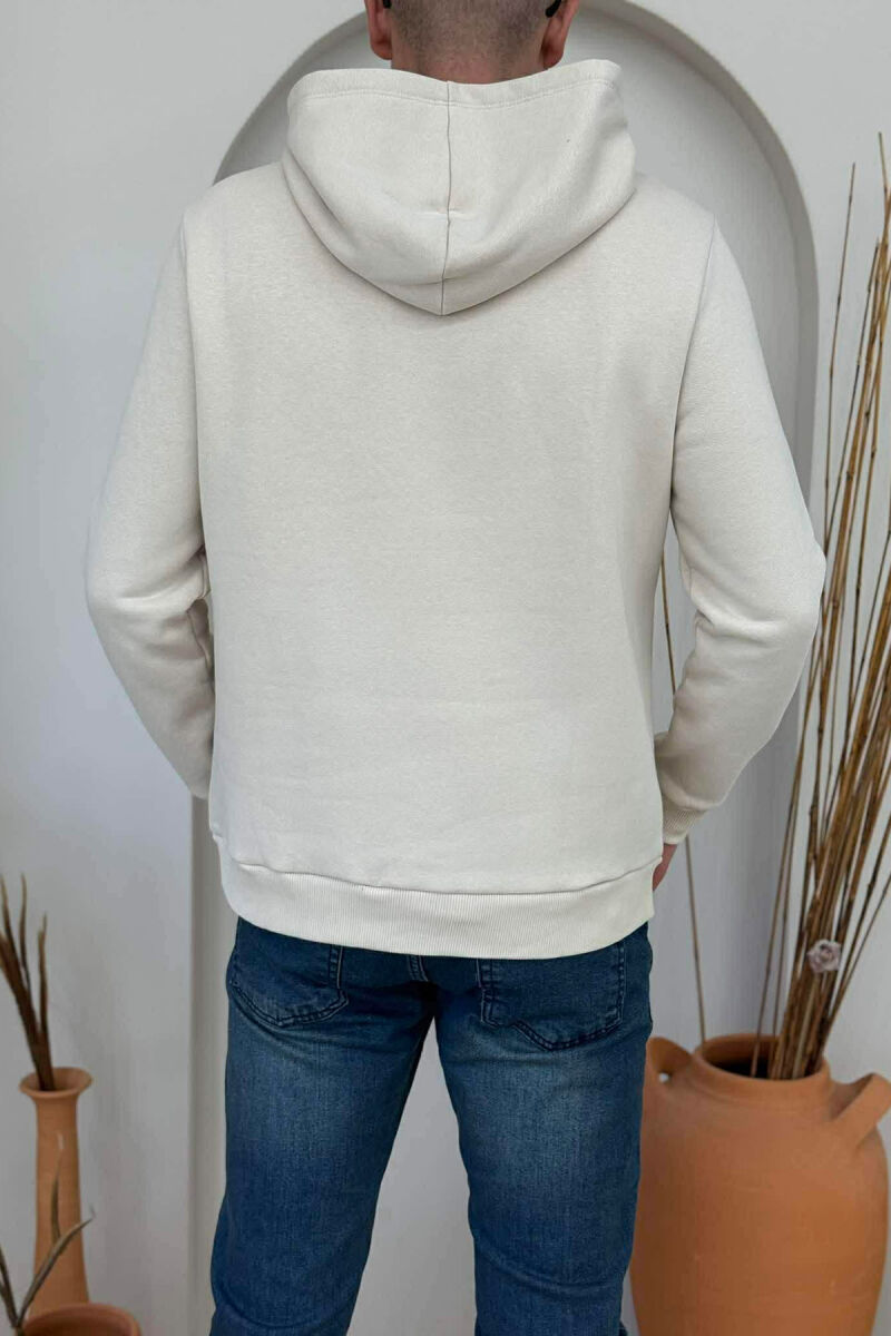FLUFFY FRONT LOGO MEN HOODIE BEIGE/BEZHE - 4