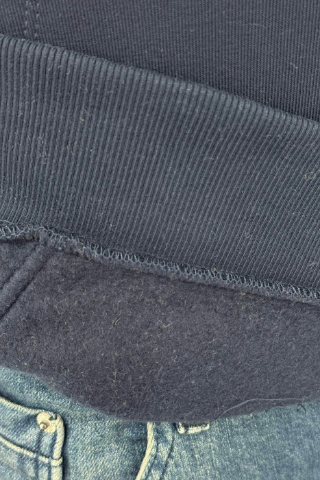 FLUFFY FRONT LOGO MEN HOODIE DARK BLUE/BEE - 4