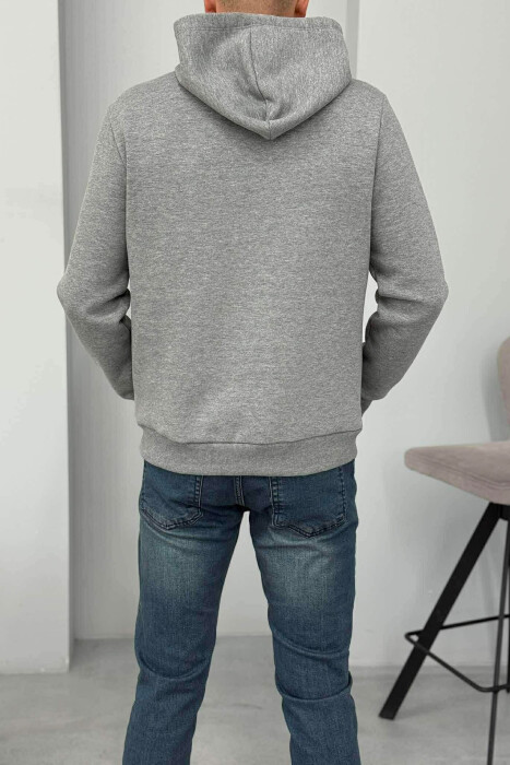 FLUFFY FRONT LOGO MEN HOODIE GREY/GRI - 4