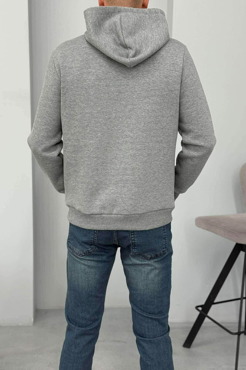 FLUFFY FRONT LOGO MEN HOODIE GREY/GRI - 4