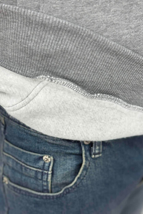 FLUFFY FRONT LOGO MEN HOODIE GREY/GRI - 5