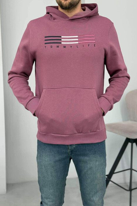 HOODIE ME PUSH DHE ME LOGO PARA PËR MESHKUJ NË NGJYRË UTHULL 