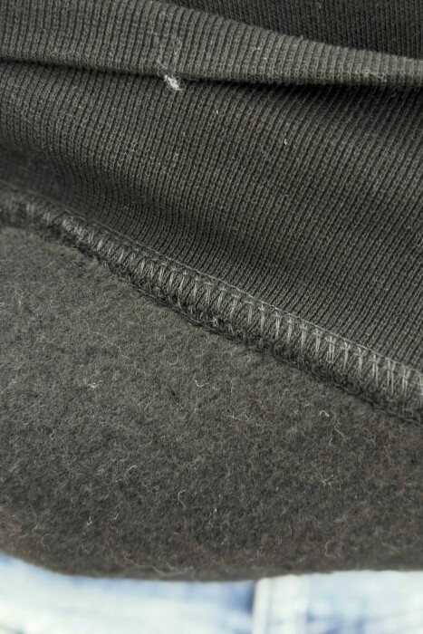 FLUFFY FRONT WRITTINGS MEN HOODIE BLACK/ E ZEZE - 5