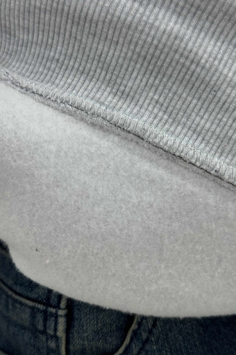 FLUFFY FRONT WRITTINGS MEN HOODIE LIGHT GREY/GZ - 3