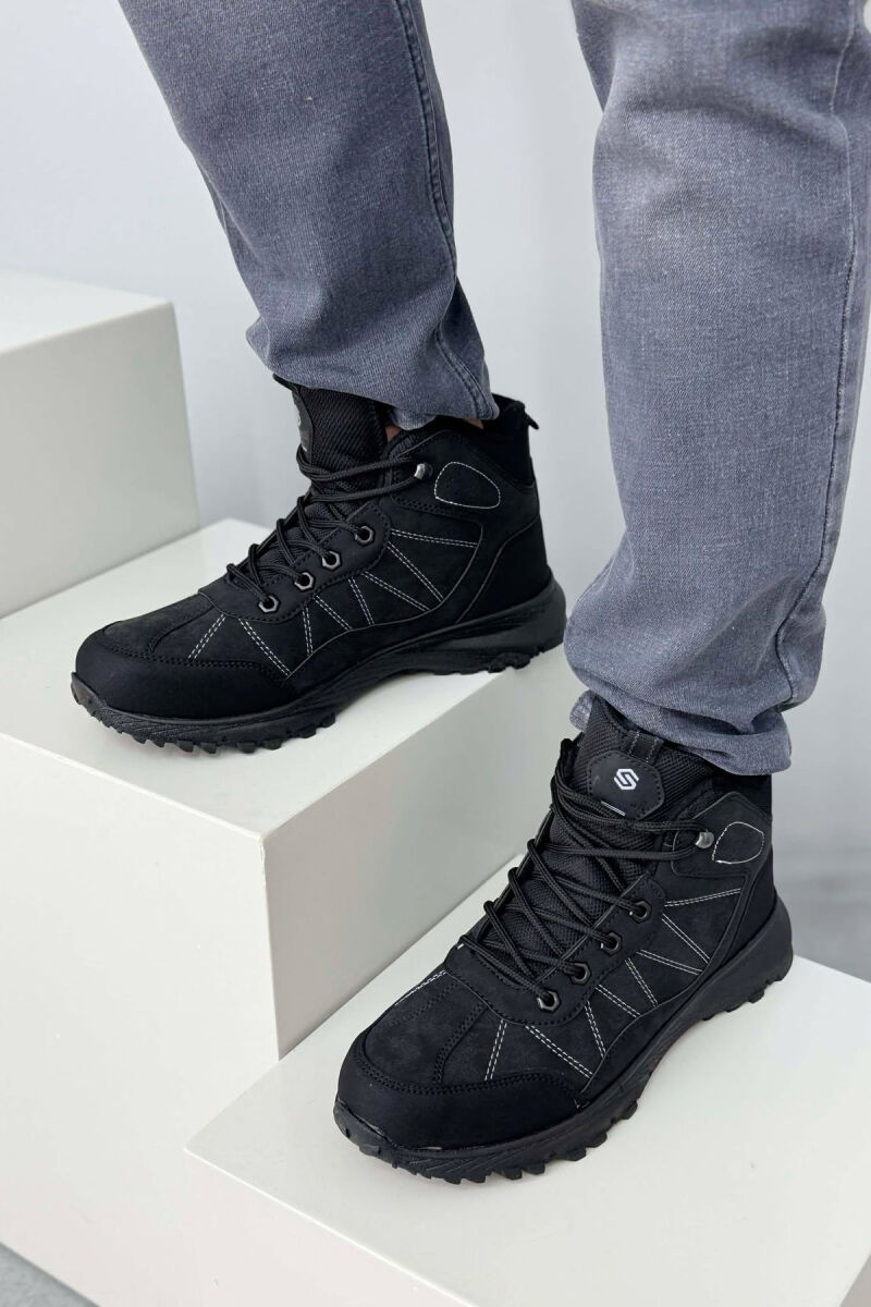 FLUFFY HIGH NECK MEN SHOES BLACK/ E ZEZE - 1