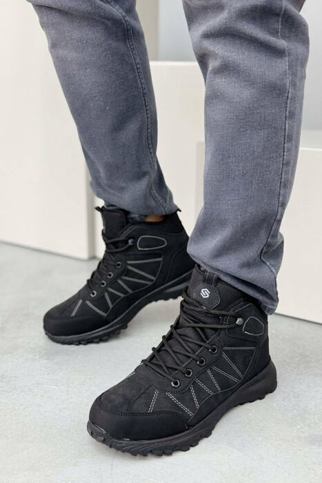 FLUFFY HIGH NECK MEN SHOES BLACK/ E ZEZE - 2