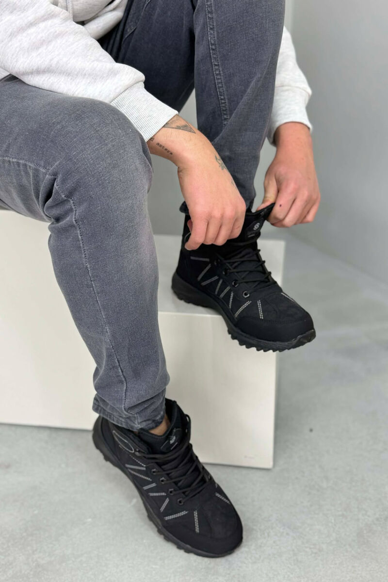 FLUFFY HIGH NECK MEN SHOES BLACK/ E ZEZE - 3