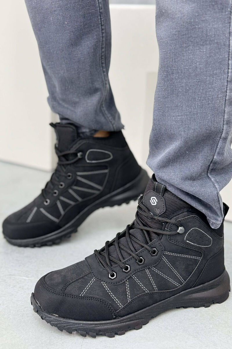 FLUFFY HIGH NECK MEN SHOES BLACK/ E ZEZE - 6