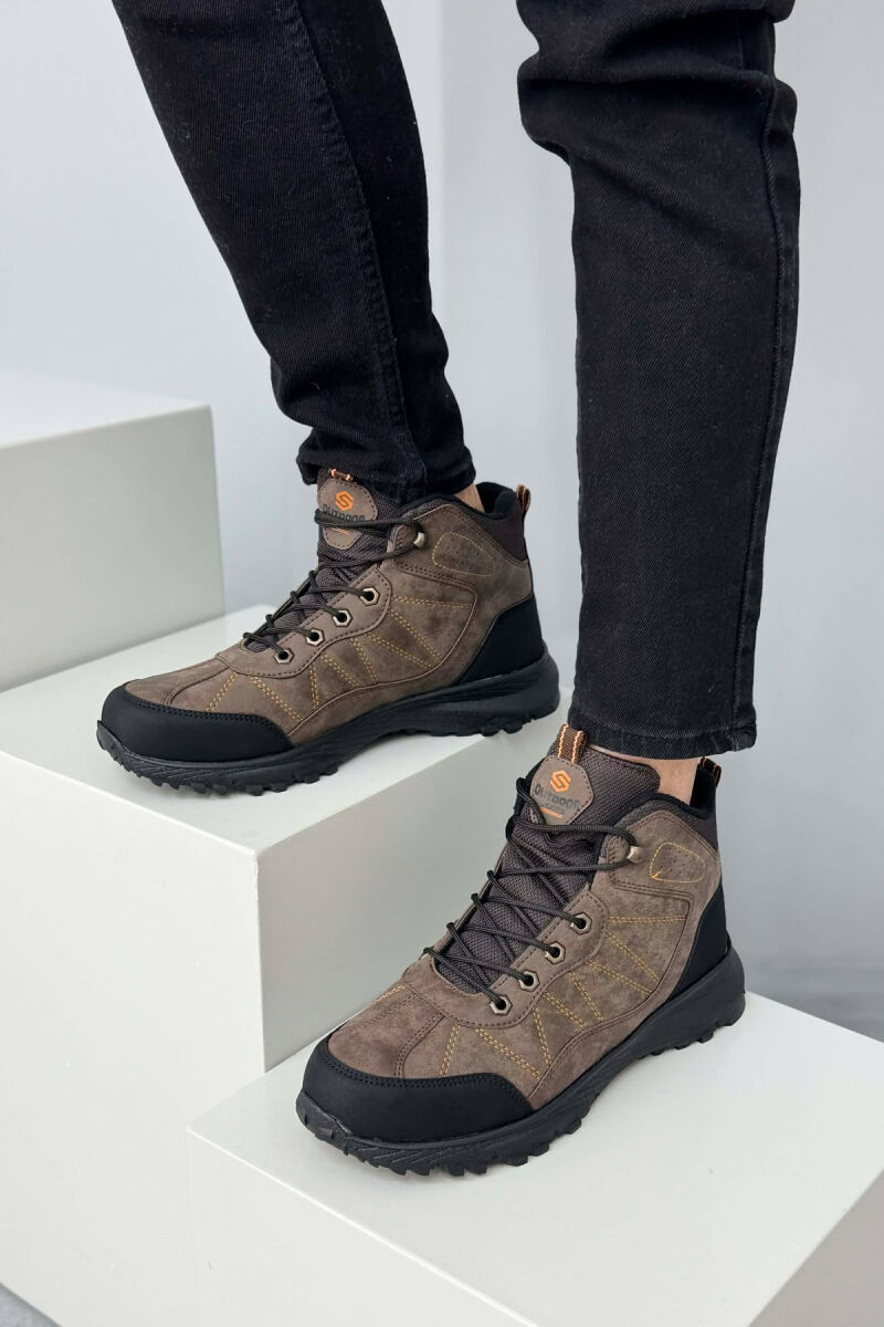 FLUFFY HIGH NECK MEN SHOES BROWN/KAFE - 5