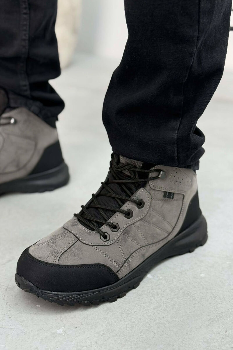 FLUFFY HIGH NECK MEN SHOES GREY/GRI - 5