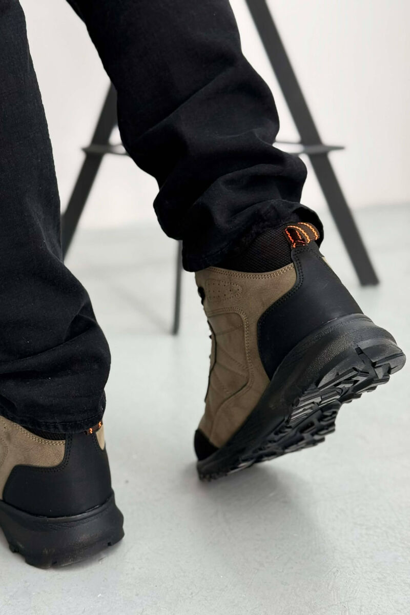 FLUFFY HIGH NECK MEN SHOES LIGHT BROWN/KAZB - 4