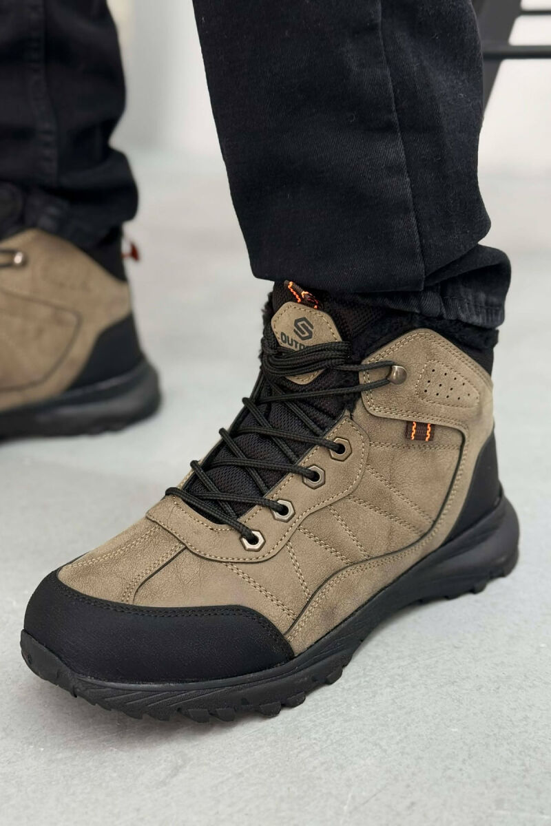 FLUFFY HIGH NECK MEN SHOES LIGHT BROWN/KAZB - 5