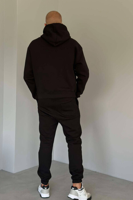 FLUFFY HODDIE + SWEATPANTS SIMPLE MAN SET BLACK/ E ZEZE - 3
