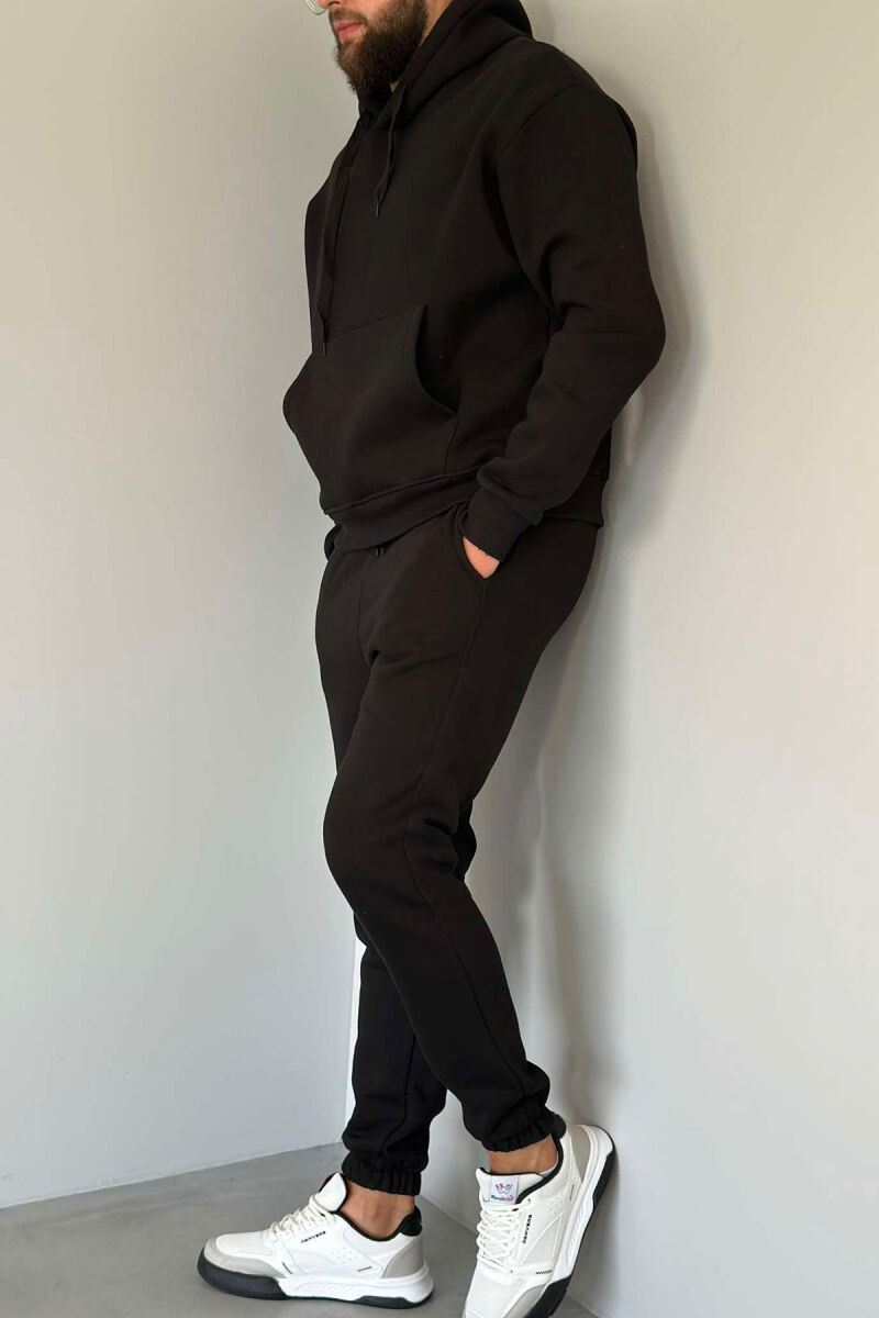 FLUFFY HODDIE + SWEATPANTS SIMPLE MAN SET BLACK/ E ZEZE - 5